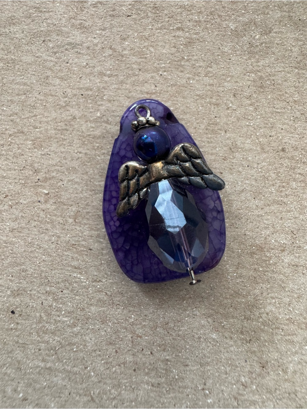 Crystal beaded angel pendant for necklaces